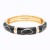 Gold-Plated-With-Black-Color-Enamel-Hinged-Bangles-Bracelets-Gold
