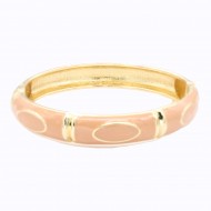 Gold Plated With Brown Color Enamel Hinged Bangles Bracelets