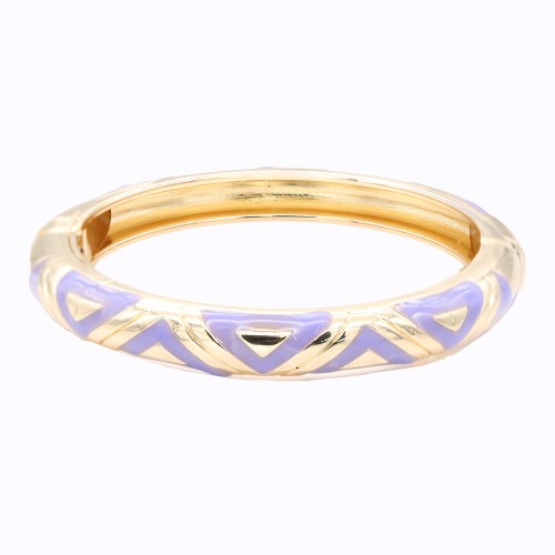 Gold Plated With Purple Color Enamel Hinged Bangles Bracelets Gold Plated With Purple Color Enamel Hinged Bangles Bracelets