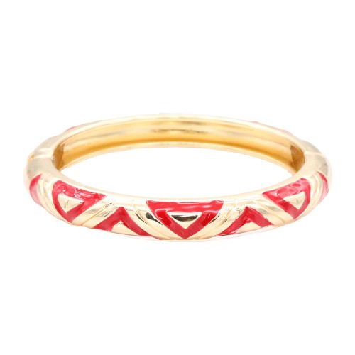 Gold Plated With Red Color Enamel Hinged Bangles Bracelets Gold Plated With Red Color Enamel Hinged Bangles Bracelets