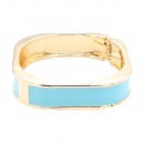 Gold Plated With White Color Enamel Hinged Bangles Bracelets Gold Plated With White Color Enamel Hinged Bangles Bracelets