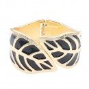 Gold Plated With White Color Enamel Hinged Bangles Bracelets Gold Plated With White Color Enamel Hinged Bangles Bracelets