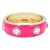 Gold-Plated-Fuchsia-Enamel-With-Clear-Crystal-Bangle-Fuchsia