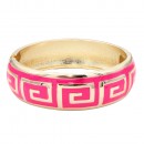 Gold Plated Fuchsia Enamel Hinged Bangle Gold Plated Fuchsia Enamel Hinged Bangle
