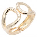 Rhodium Plated Hinged Bangles