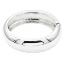 Rhodium Plated Hinged Bangle Bracelets