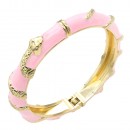 Gold Plated Black Enamel Hinged Bangle Gold Plated Black Enamel Hinged Bangle
