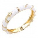 Gold Plated Black Enamel Hinged Bangle Gold Plated Black Enamel Hinged Bangle