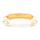 Gold Plated With White Color Enamel Hinged Bangles Bracelets Gold Plated With White Color Enamel Hinged Bangles Bracelets