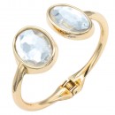 Gold Plated Clear Crystal Bangle Bracelets Gold Plated Clear Crystal Bangle Bracelets