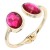 Gold-Plated-Fuchsia--Crystal-Bangle-Bracelets-Gold