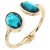 Gold-Plated-Teal-Blue-Crystal-Bangle-Bracelets-Gold