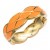 Gold-Plated-Light-Orange-Enamel-Hinged-Bangle-Orange