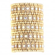 Gold Plated With AB 5 Rows Stretch Bracelet Crystals Fashion Trendy Jewelry Party Prom for Women