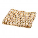 Gold Plated with Crystals 5 Rows Stretch Bracelet Fashion Trendy Jewelry Party Prom for Women