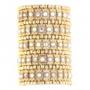Gold Plated with Crystals 5 Rows Stretch Bracelet Fashion Trendy Jewelry Party Prom for Women