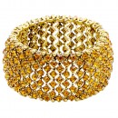 Antique Gold Plated with Topaz Crystal Stretch Bracelets
