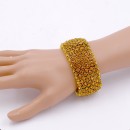 Antique Gold Plated with Topaz Crystal Stretch Bracelets