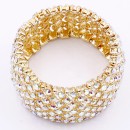 Gold Plated AB Crystal Stretch Bracelets