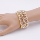 Gold Plated with Clear Crystal Stretch Bracelets