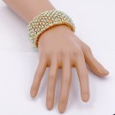 Gold Plated With Green AB Crystal Stretch Bracelets
