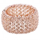 Rose Gold Plated WIth AB Crystal Stretch Bracelets Tennis Rhinestone Bridal Evening Party Jewelry for Woman Bangle