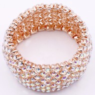 Rose Gold Plated with AB Crystal Stretch Bracelets