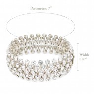 Rhodium Crystal Stretch Bracelets