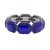Black-Tone-with-Royal-Blue-Emerald-Shape-Rhinestone-Stretch-Bracelet-Jewelry-Black Blue