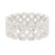 Rhodium-Plated-With-Square-Shape-Hollow-Rhinestone-Stretch-Bracelet-Evening-Party-Jewelry-7-Inch-Rhodium