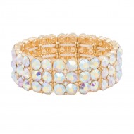 Gold Plated With AB Crystal Stretch Bracelets