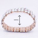 Rose Gold Plated With AB Crystal Stretch Bracelets