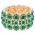 Gold-Plated-With-Green-Color-Crystal-Stretch-Bracelet-Gold Green
