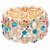 Gold-Plated-With-Multi-Color-Crystal-Stretch-Bracelets-Gold Multi-Color