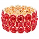Gold Plated With Multi Color Crystal Stretch Bracelets