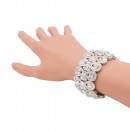 Rhodium Plated With Crystal Stretch Bracelets