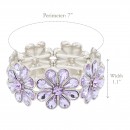 Rhoidum Plated Flower Stretch Bracelets with Purple Glass