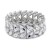 Rhodium-Plated-With-Clear-Glass-Two-Row-Stretch-Bracelets-Rhodium