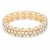 Gold-Plated-AB-3-Rows-Mini-Circle-Stretch-Bracelet-Gold AB