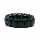 Jet black Color Glass Stretch Bracelets