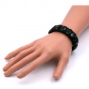 Jet black Color Glass Stretch Bracelets