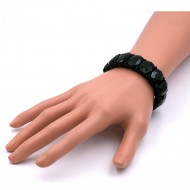 Jet black Color Glass Stretch Bracelets