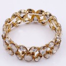 Gold Plated with Topaz Glass Stretch Bracelets