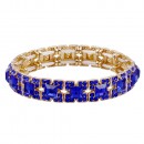 Gold Plated with Clear Glass Stretch Bracelets