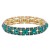 Gold-Plated-with-Green-Glass-Stretch-Bracelets-Gold Green