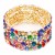 Gold-Plated-With-Multi-Color-Crystal-Stretch-Bracelet-Gold Multi-color