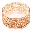 Gold Plated With Red Color Crystal Stretch Bracelet