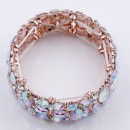 Rose Gold Plated With AB Crystal Stretch Bracelet