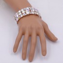 Rose Gold Plated With AB Crystal Stretch Bracelet