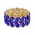 Gold-Plated-With-Blue-AB-Crystal-Stretch-Bracelet-Blue AB